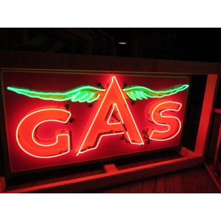 New "Flying A GAS" Porcelain Neon Sign - 59" x 29"